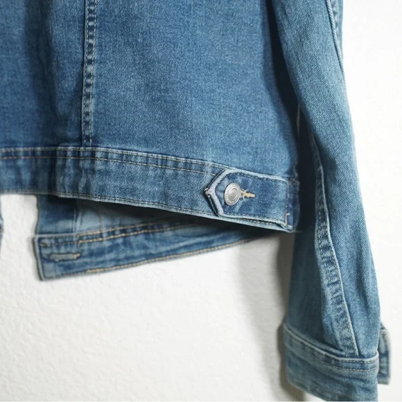Vintage Sears Roebuck Distressed Denim Jacket Trucker Womens Small Blue Jean - Picture 8 of 9